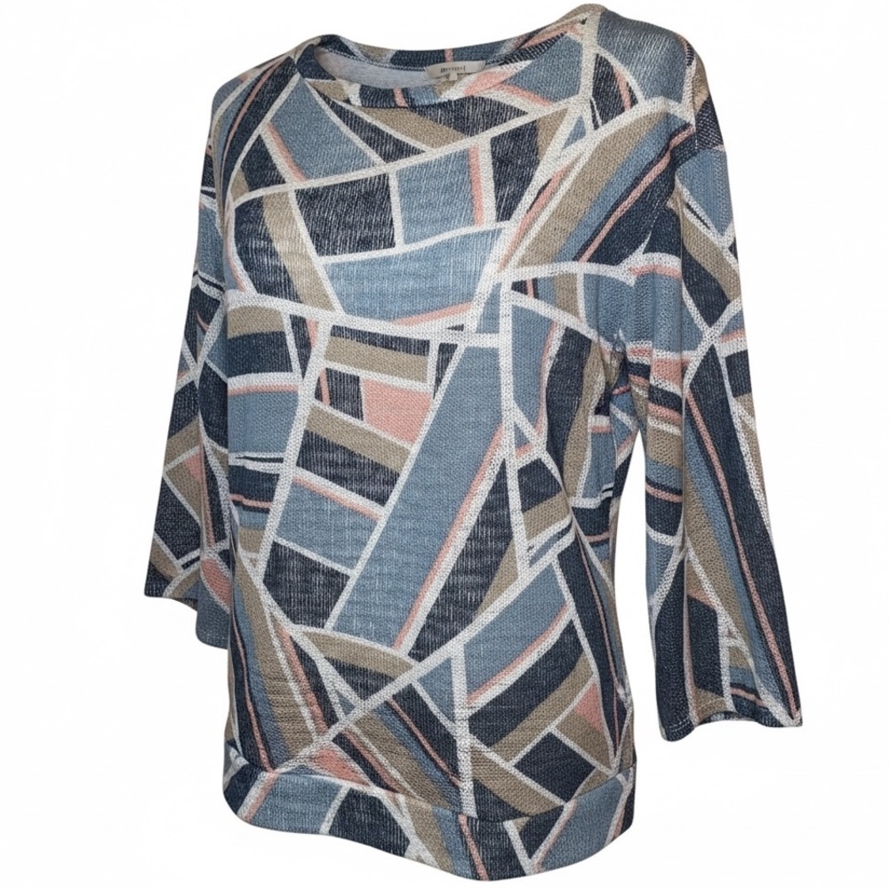 143 STORY by Line Up Lightweight Geometrical Knit Sweater MLT SZ Large
(Made 🇺🇸)